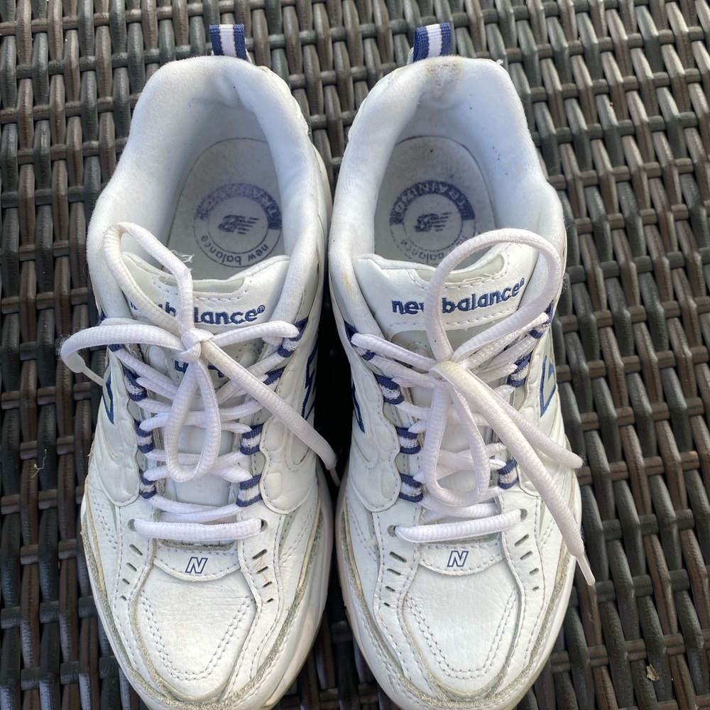 New Balance White and Blue Women's Sneakers
